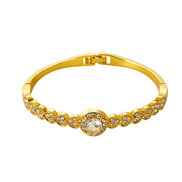 Cubic Zirconia Decor Bangle l Fashion l Golden