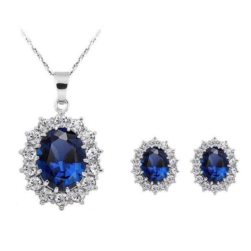 Zircon Necklace and Earrings Set