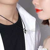 2PCS LOVER HEART PENDANT COUPLE STRONG MAGNETIC DISTANCE HEART PENDANT NECKLACE