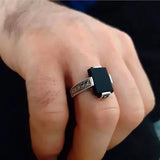 Classic Black Onyx Ring with Turkish Design