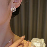 Pearl Flower Ear Tops