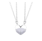 2PCS LOVER HEART PENDANT COUPLE STRONG MAGNETIC DISTANCE HEART PENDANT NECKLACE