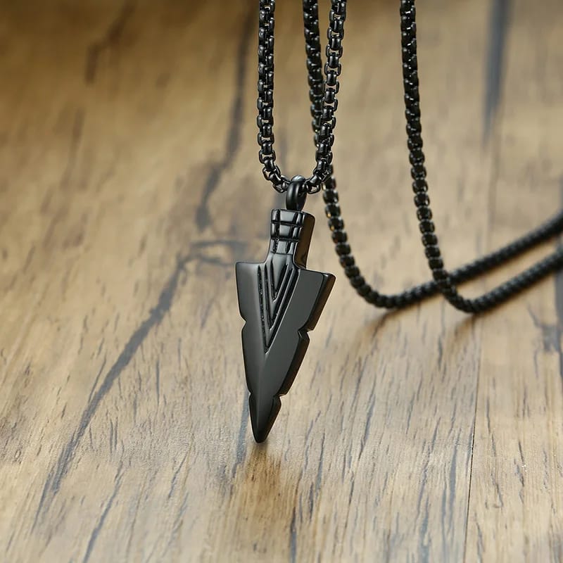 BLACK ARROW PENDANT NECKLACE FOR MEN