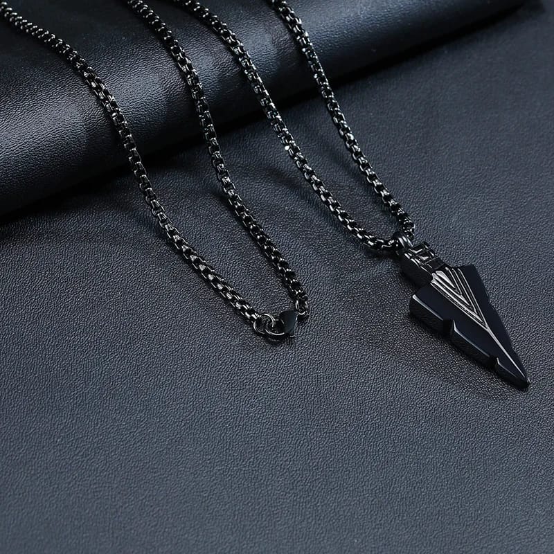 BLACK ARROW PENDANT NECKLACE FOR MEN