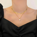 2 in 1 Necklace Gold Double Layer Necklace