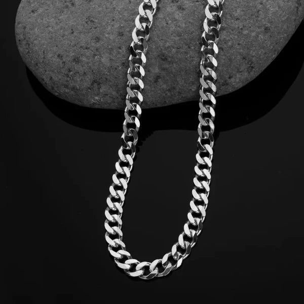 SILVER ITALIAN CUBAN THIN CHAIN