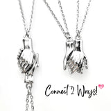 2PCS MAGNETIC HOLDING HAND NECKLACE | COUPLE NECKLACE